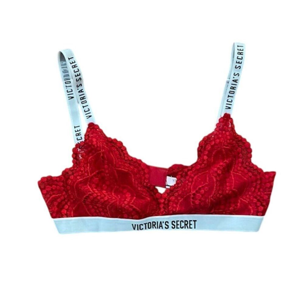 Victoria's Secret Red Lace Bralette Womens Size Medium